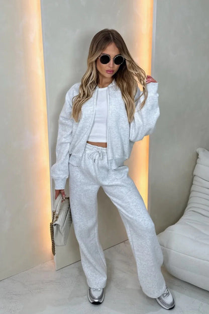 Women Bomber Oversize Baggy 2 Piece Lounge Wear Casual Set Ladies Suit Tracksuit