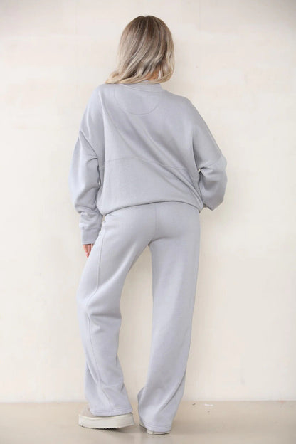 Women Bomber Oversize Baggy 2 Piece Lounge Wear Casual Set Ladies Suit Tracksuit